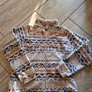 Columbia Cream and Black Fleece Jacket